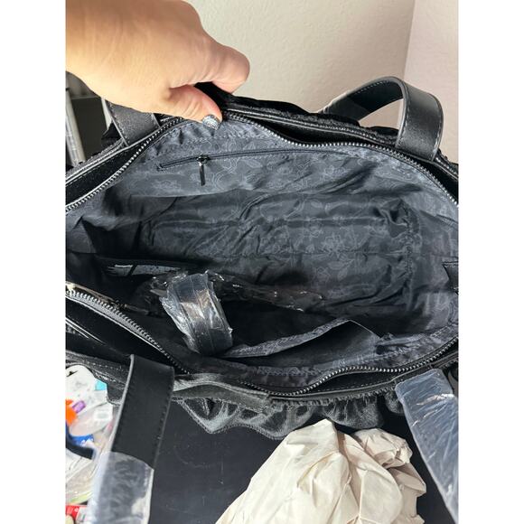 Loungefly Disney Villains Stained Glass Windows Black Tote Crossbody Bag NWT - Picture 3 of 7